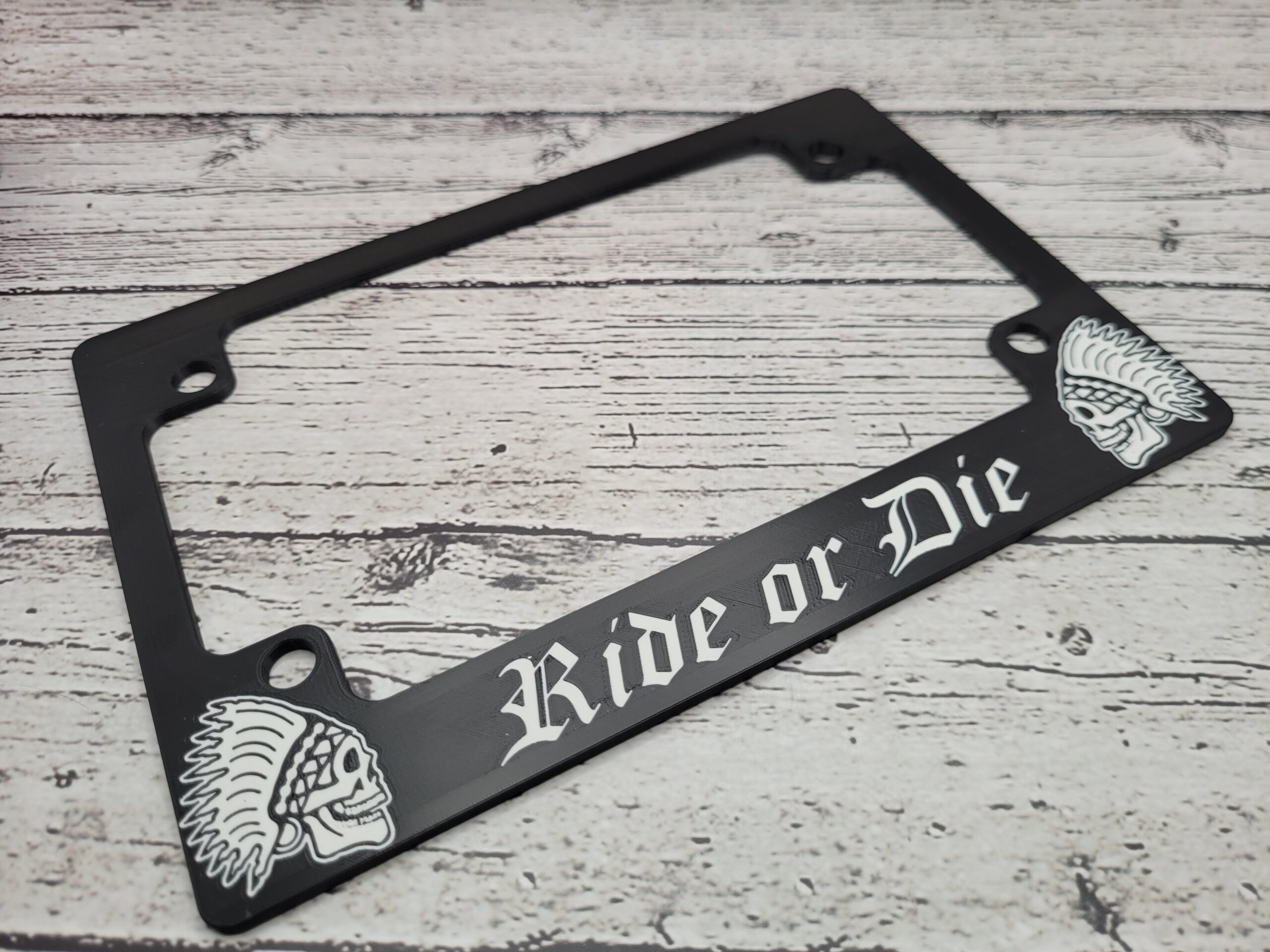 Ride or Die Motorcycle License Plate Frame - Image 2