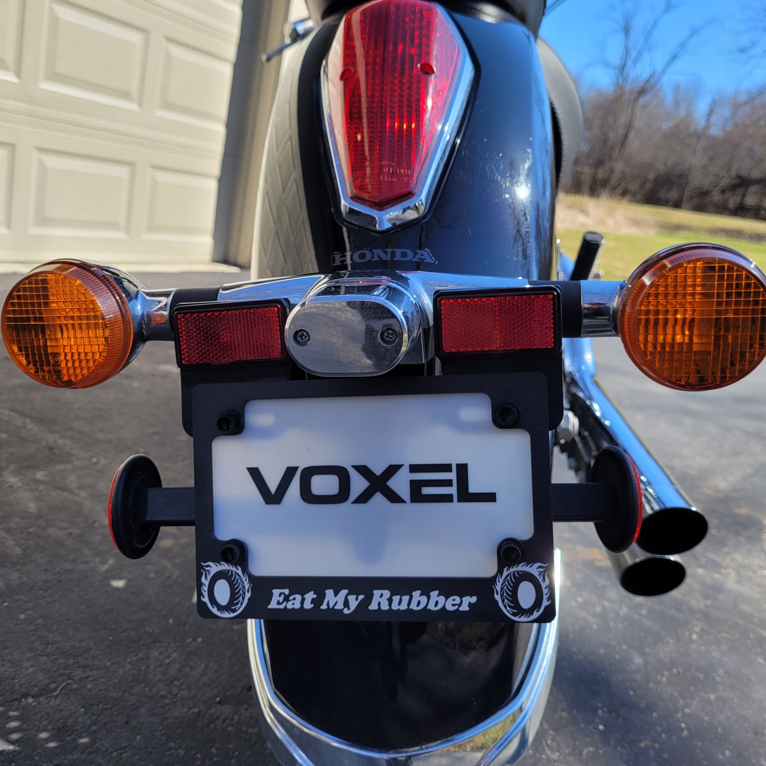 Eat My Rubber Motorcycle License Plate Frame - Image 3