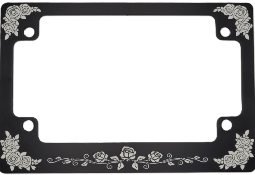 Rose Elegance Motorcycle License Plate Frame